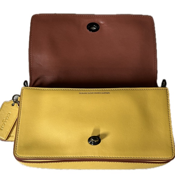 COACH Dinky “Canary” Glovetanned Leather Convertible Strap Shoulder/Crossbody - Picture 9 of 13